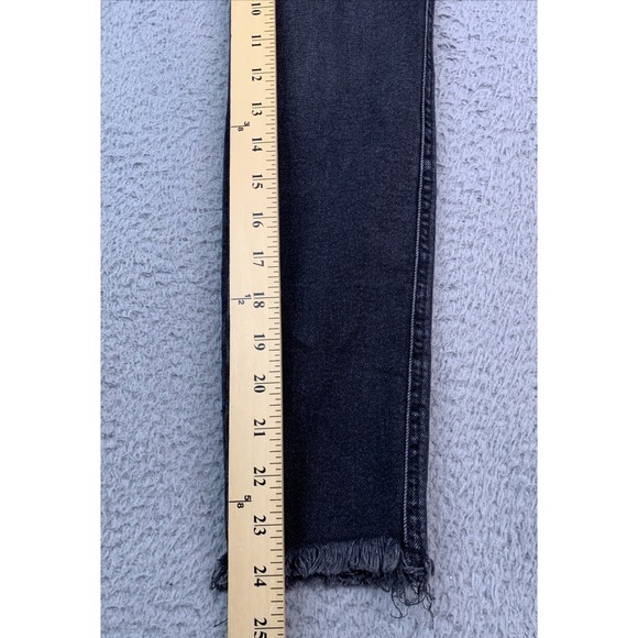 We The Free Jeans Womens Size 29 Waist 26  Raw Hem Skinny Black Denim - Picture 4 of 9